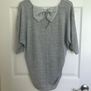 Grey Bow Back Top